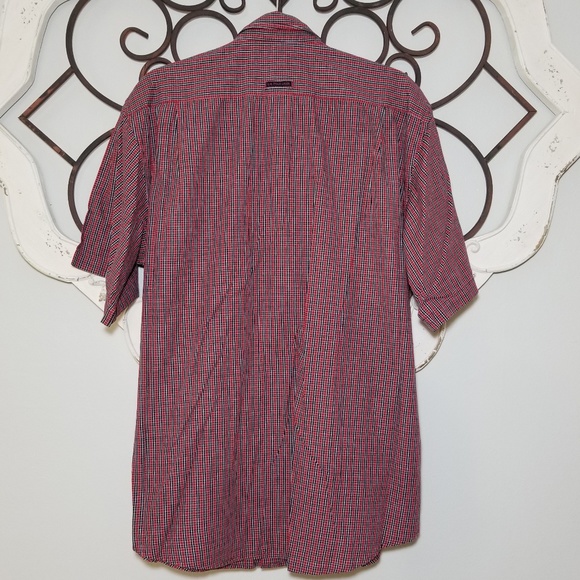 US POLO Button Down Shirt Men’s Size L Short Sleeve Red Plaid Gift For Him - Picture 3 of 7